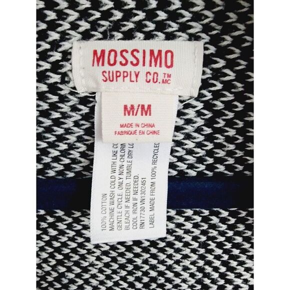 Mossimo M Open Cardigan Black White Aztec Print Southwestern Hi Lo Cotton Med - Picture 5 of 6